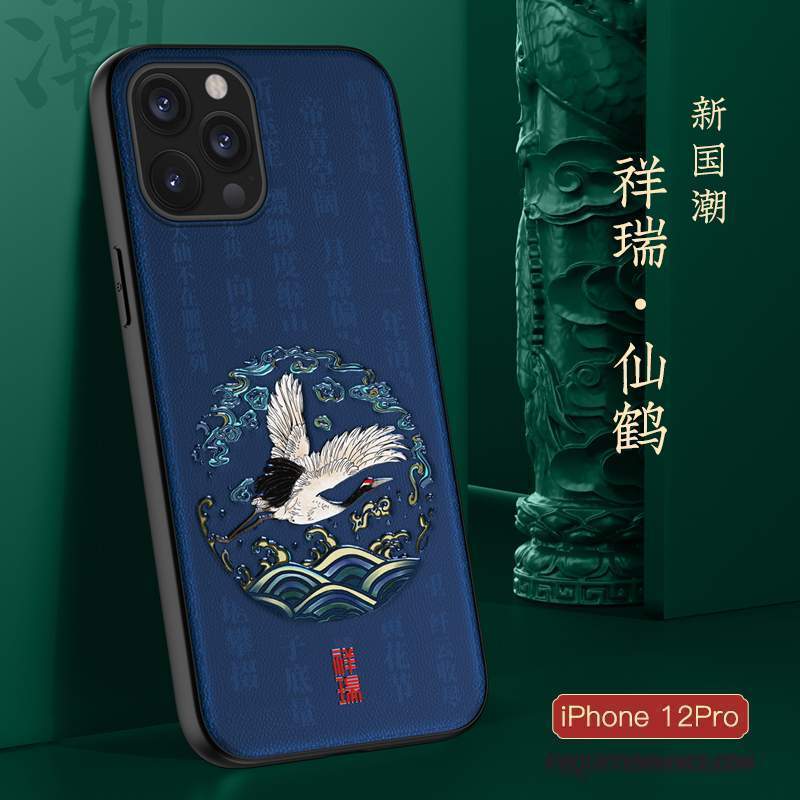 iPhone 12 Pro Coque Étui Bleu Très Mince Incassable Marque De Tendance