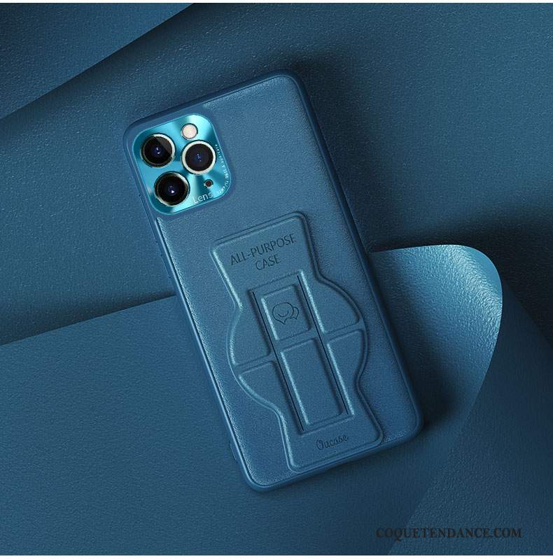 iPhone 12 Pro Max Coque Bleu Net Rouge Cuir Nouveau Incassable