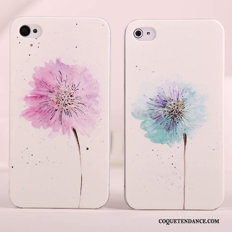 iPhone 4/4s Coque Simple Blanc Étui Rose