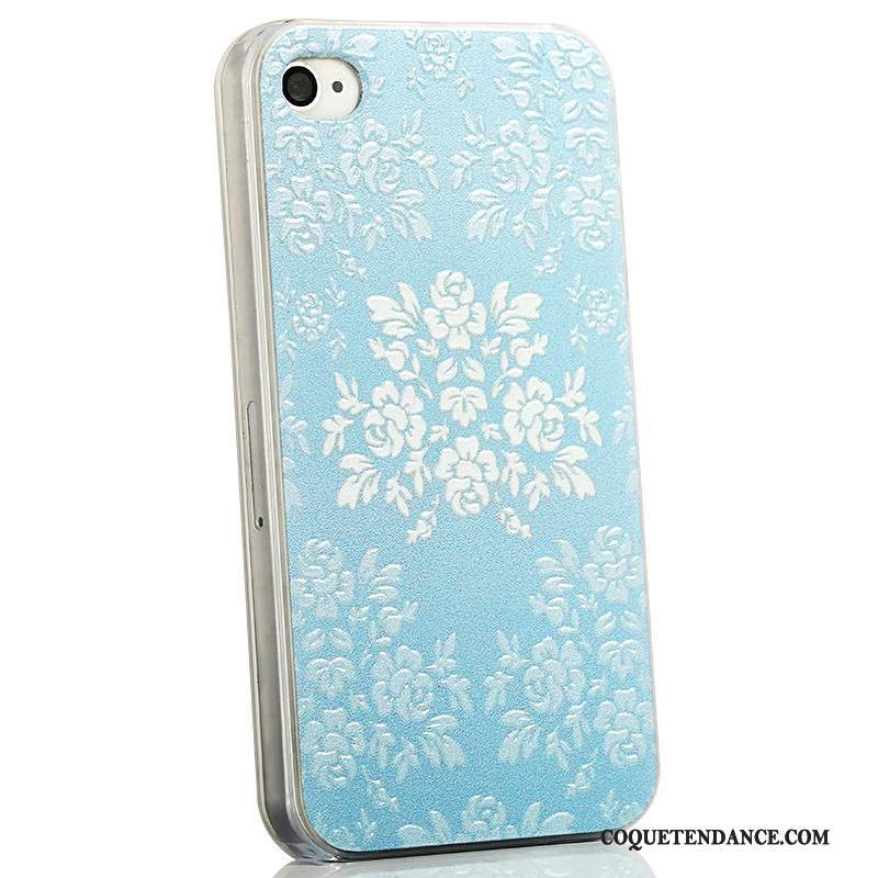 iPhone 4/4s Coque Tendance Gaufrage Dessin Animé Bleu Clair Très Mince