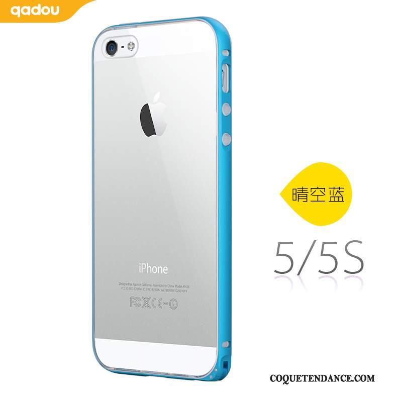 iPhone 5/5s Coque De Téléphone Transparent Silicone Border Bleu