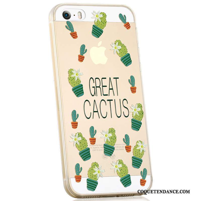 iPhone 5/5s Coque Incassable Silicone Vert Dessin Animé Fluide Doux