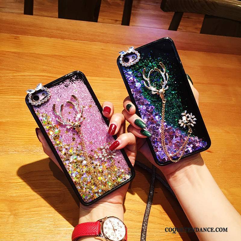 iPhone 6/6s Plus Coque Créatif Rose Étui Fluide Doux Strass