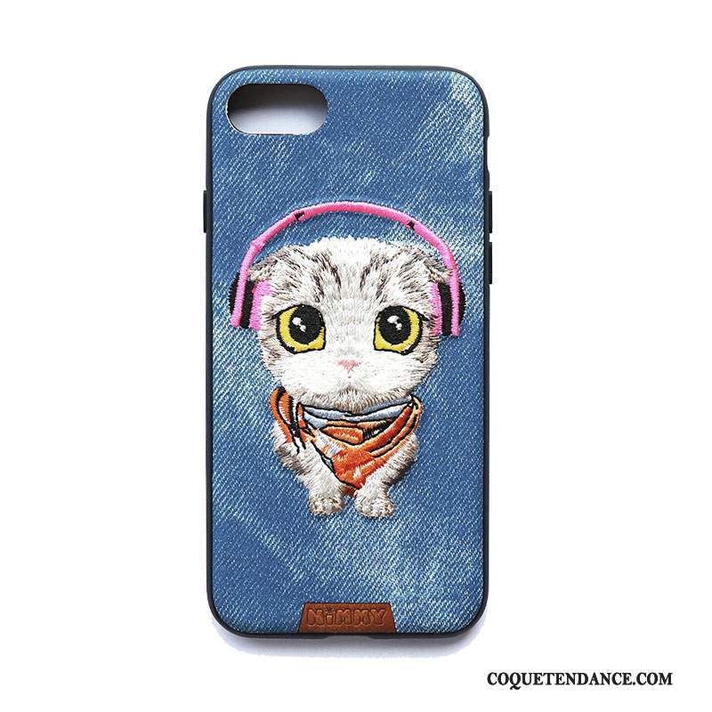 iPhone 6/6s Plus Coque Denim Chiens Silicone De Téléphone Broderie