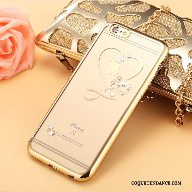 iPhone 6/6s Plus Coque Marque De Tendance Strass Or Fluide Doux Étui