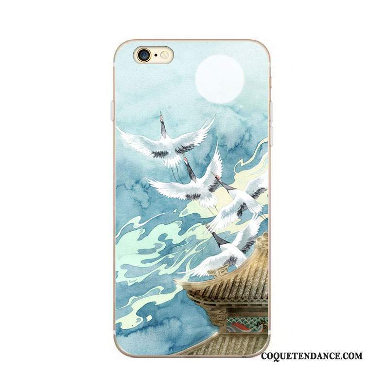 iPhone 6/6s Plus Coque Vintage Élégant Vent Bleu Clair Fluide Doux