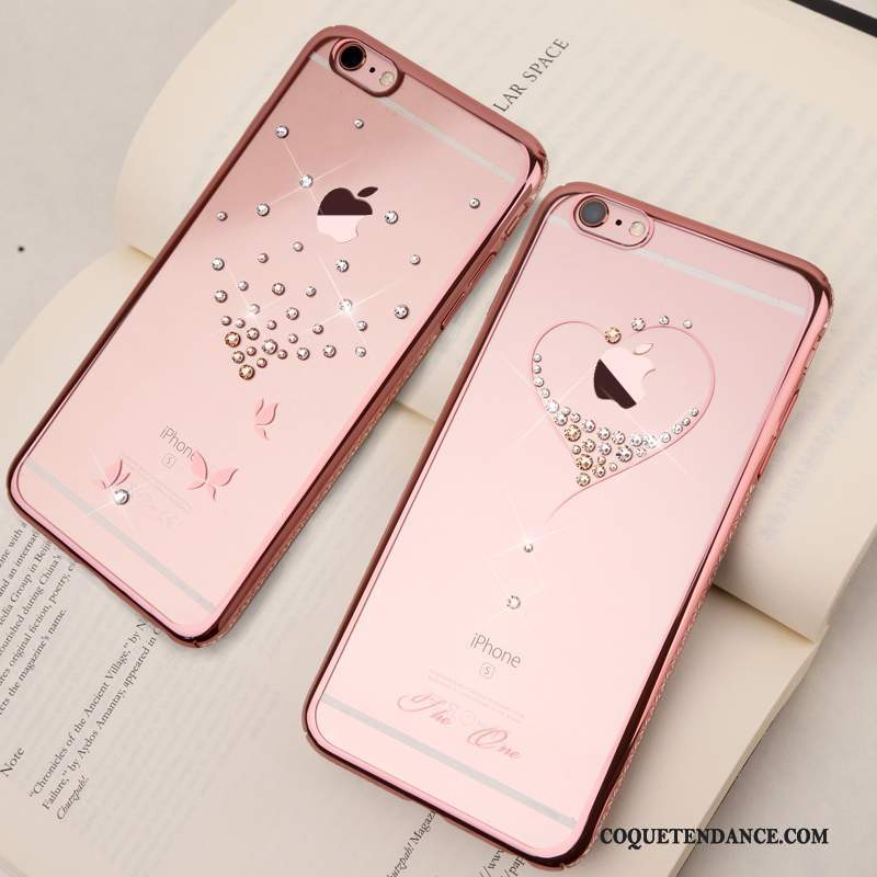 iPhone 6/6s Plus Coque Étui Or Mince Strass Rose