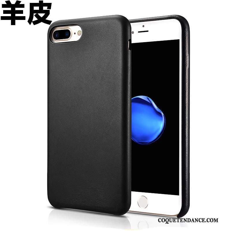 iPhone 7 Coque Protection Étui En Cuir De Téléphone Cuir Véritable Noir