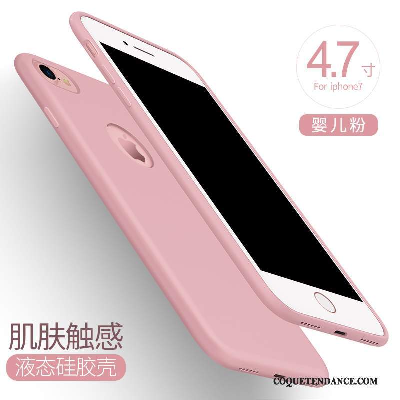 iPhone 7 Coque Tout Compris Fluide Doux Rose Pu