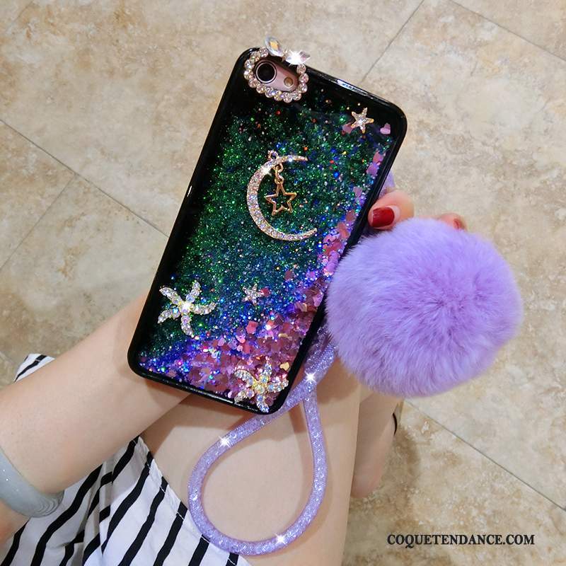 iPhone 7 Plus Coque Mois Violet Rose Strass Brillant