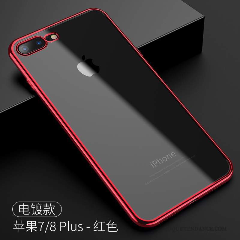 iPhone 7 Plus Coque Transparent Rouge Nouveau Tout Compris Silicone