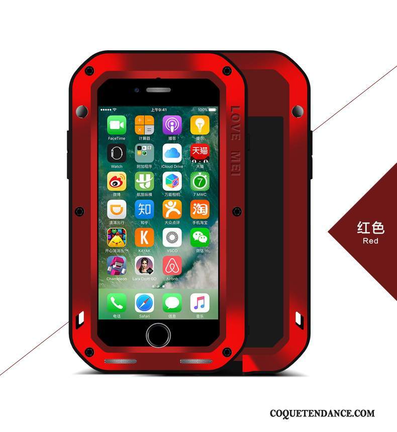 iPhone 7 Plus Coque Trois Défenses Incassable De Téléphone Protection Rouge