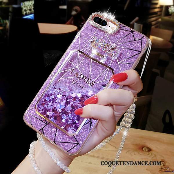 iPhone 7 Plus Coque Violet Tendance Personnalité Strass Étui