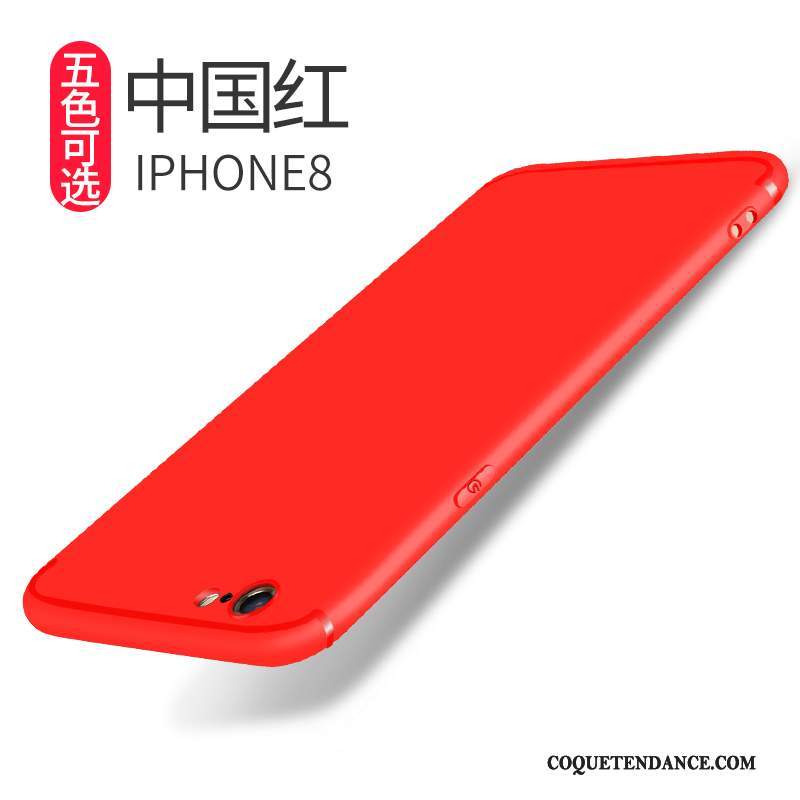 iPhone 8 Coque De Téléphone Tendance Délavé En Daim Étui Rouge