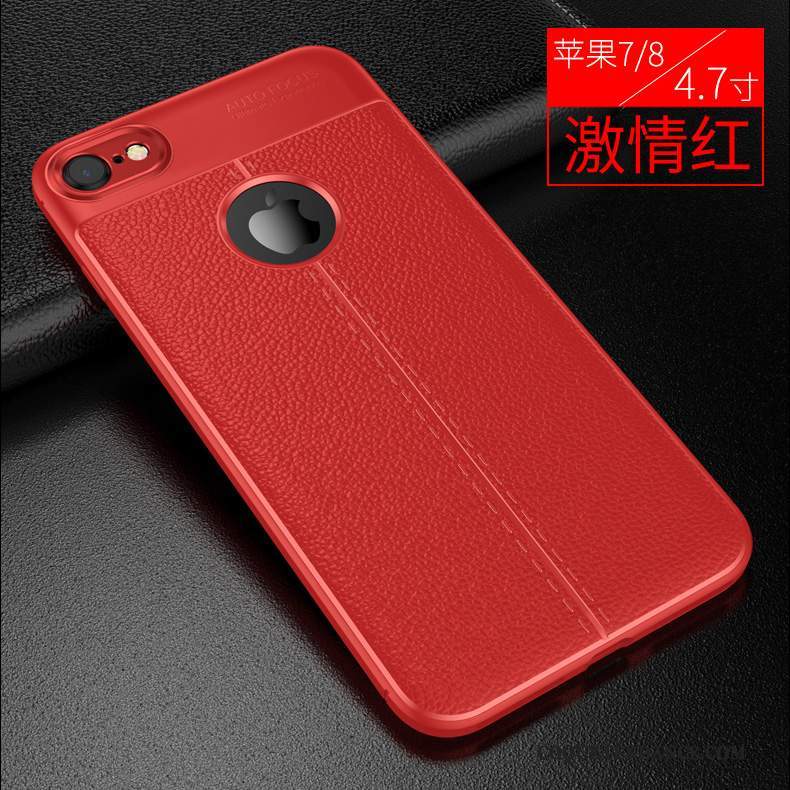 iPhone 8 Coque Étui De Téléphone Rouge Tendance Silicone