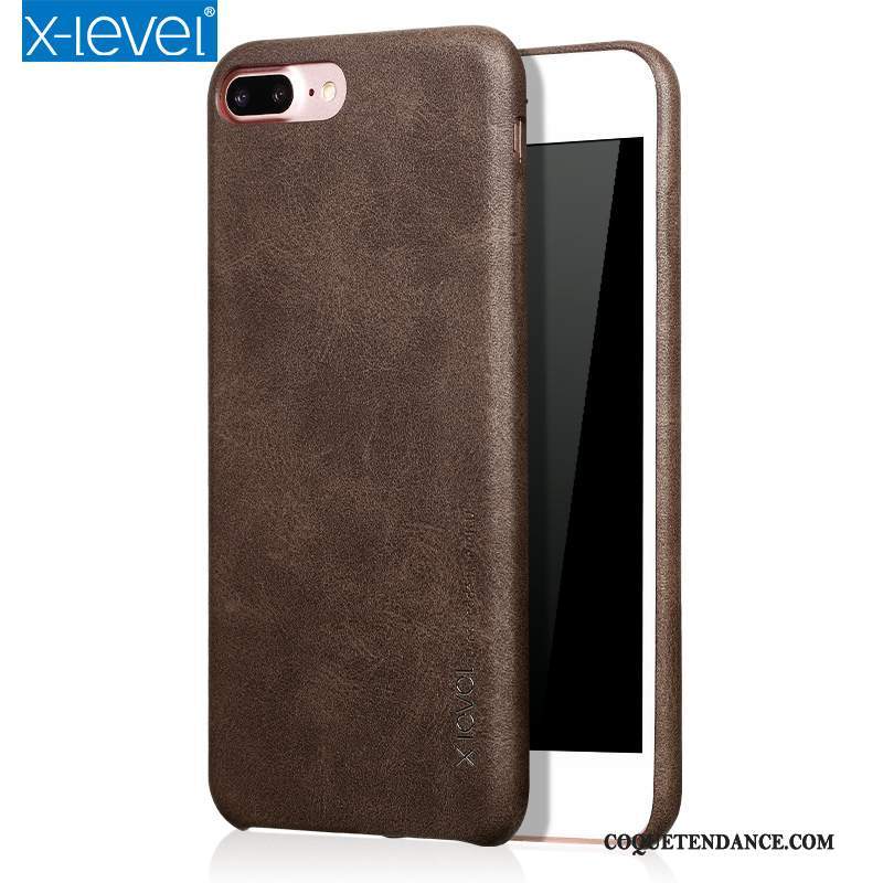 iPhone 8 Coque Étui Étui En Cuir Marron De Téléphone