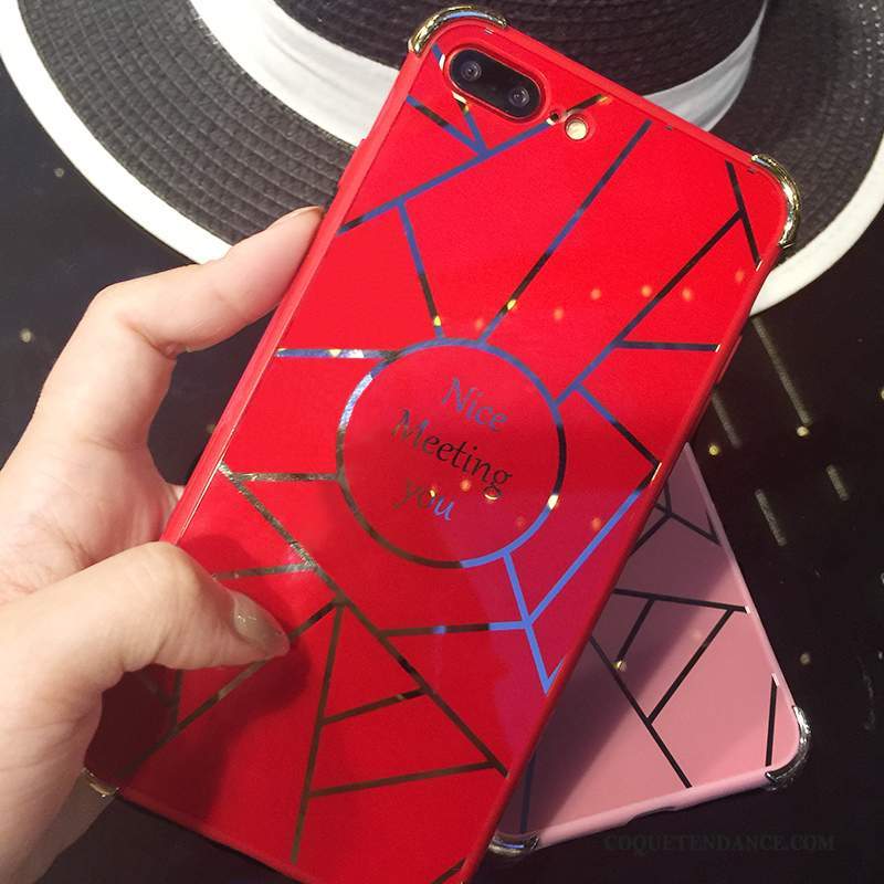 iPhone 8 Plus Coque Brillant De Téléphone Tendance Rouge Miroir