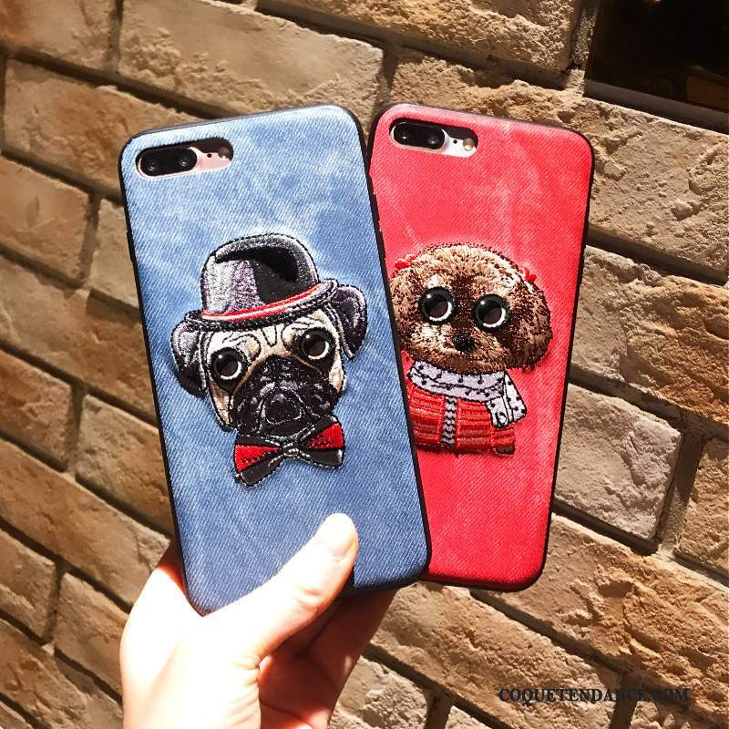 iPhone 8 Plus Coque Charmant Tendance Dessin Animé Broderie Tout Compris