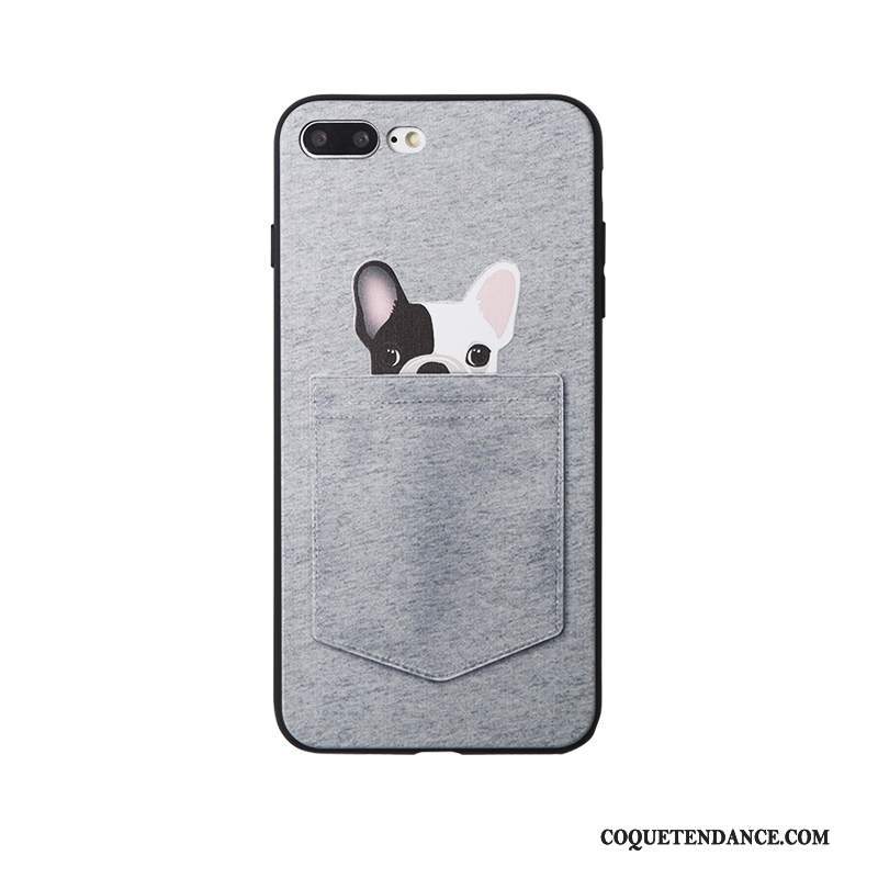 iPhone 8 Plus Coque Dessin Animé Amoureux Gris Incassable Silicone