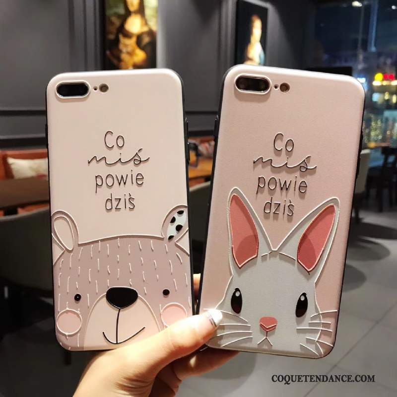 iPhone 8 Plus Coque Personnalité Protection Rose Créatif