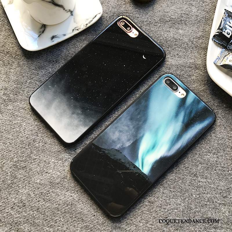 iPhone 8 Plus Coque Personnalité Silicone Incassable Tendance Verre