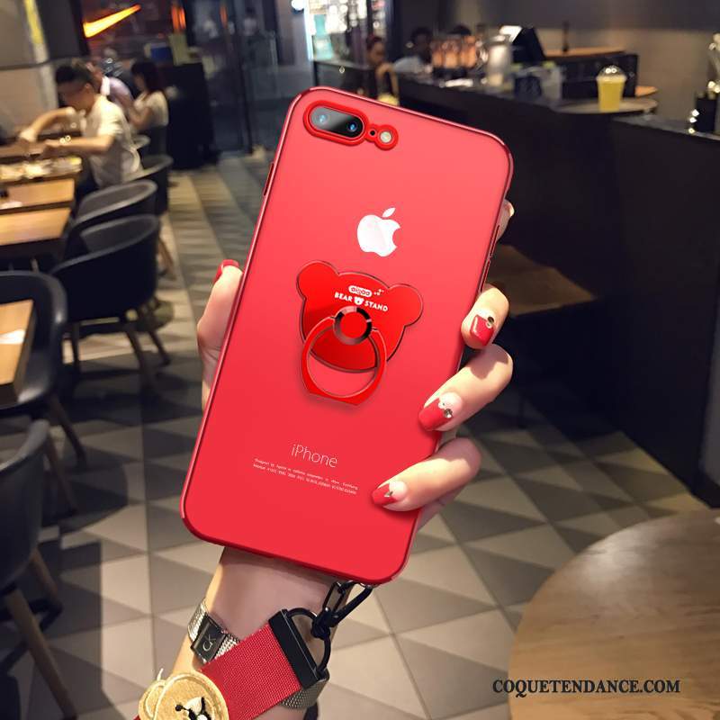 iPhone 8 Plus Coque Transparent Rouge Fluide Doux De Téléphone Silicone