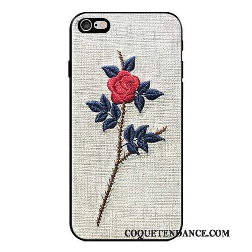 iPhone 8 Plus Coque Élégant Broderie Clair Gris Nouveau