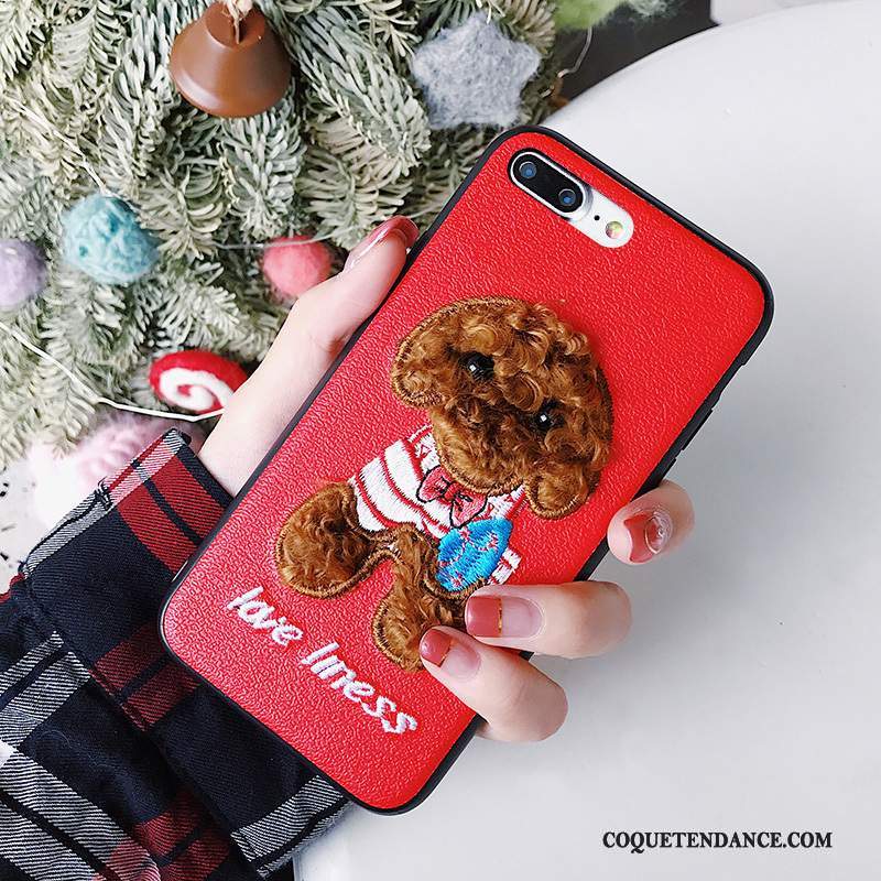 iPhone 8 Plus Coque Étui Chiens Marque De Tendance De Téléphone Net Rouge