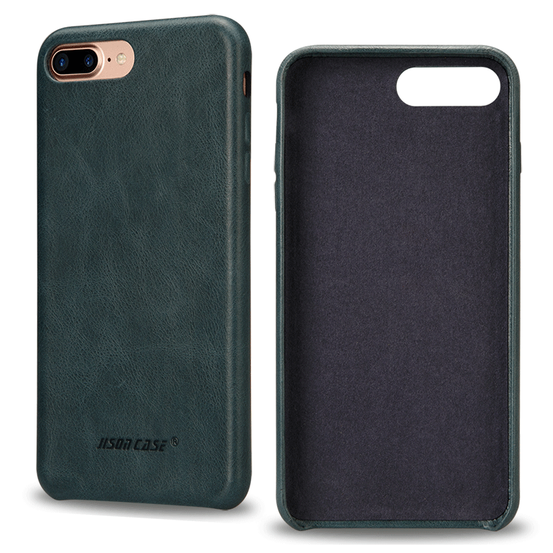 iPhone 8 Plus Coque Étui En Cuir Cuir Véritable Protection Bleu Marin Tout Compris