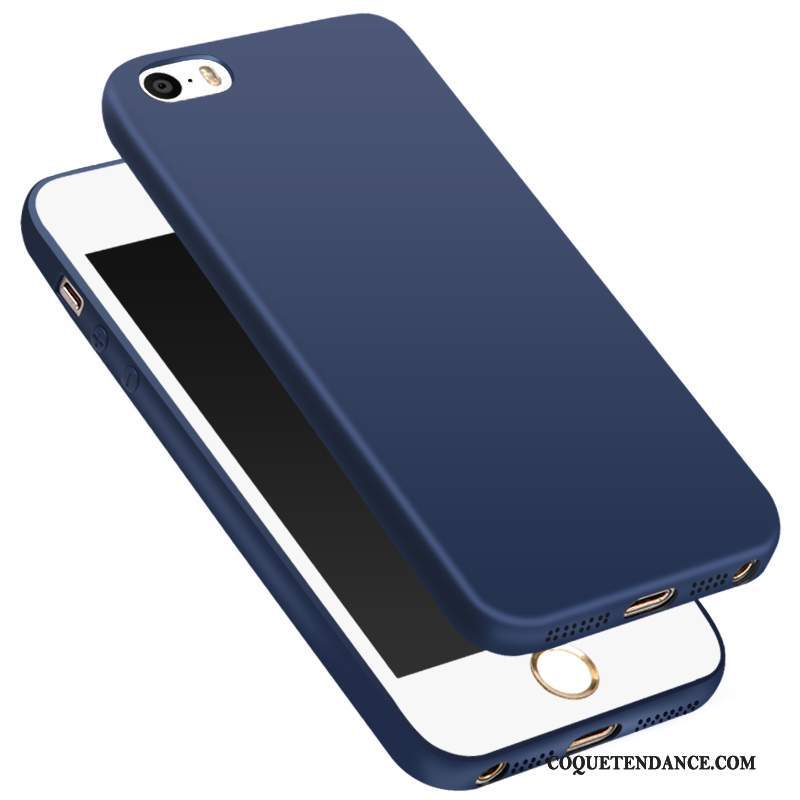 iPhone Se Coque Bleu Très Mince Fluide Doux Silicone