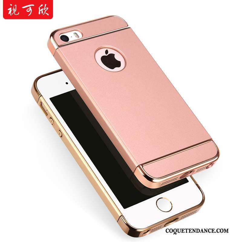 iPhone Se Coque Difficile Incassable Rose De Téléphone Délavé En Daim