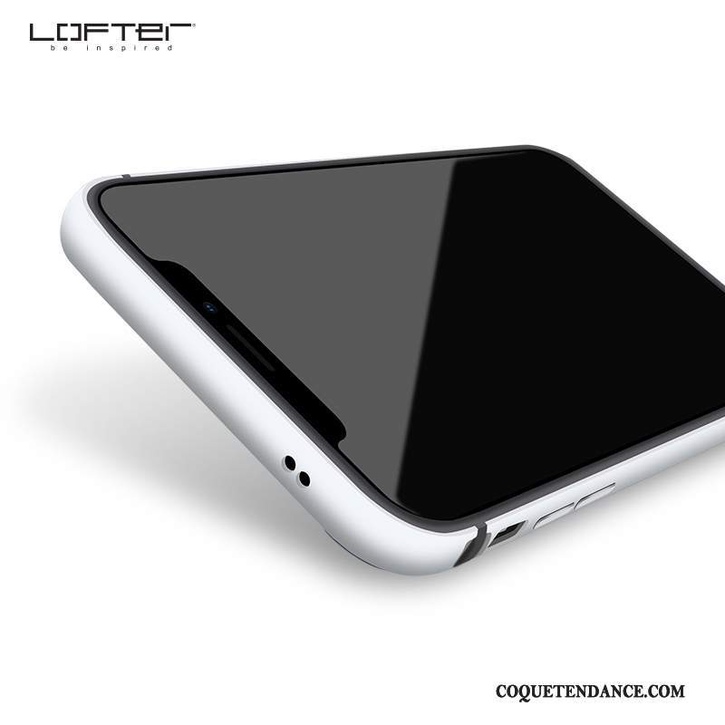 iPhone X Coque Incassable Blanc De Téléphone Délavé En Daim Argent