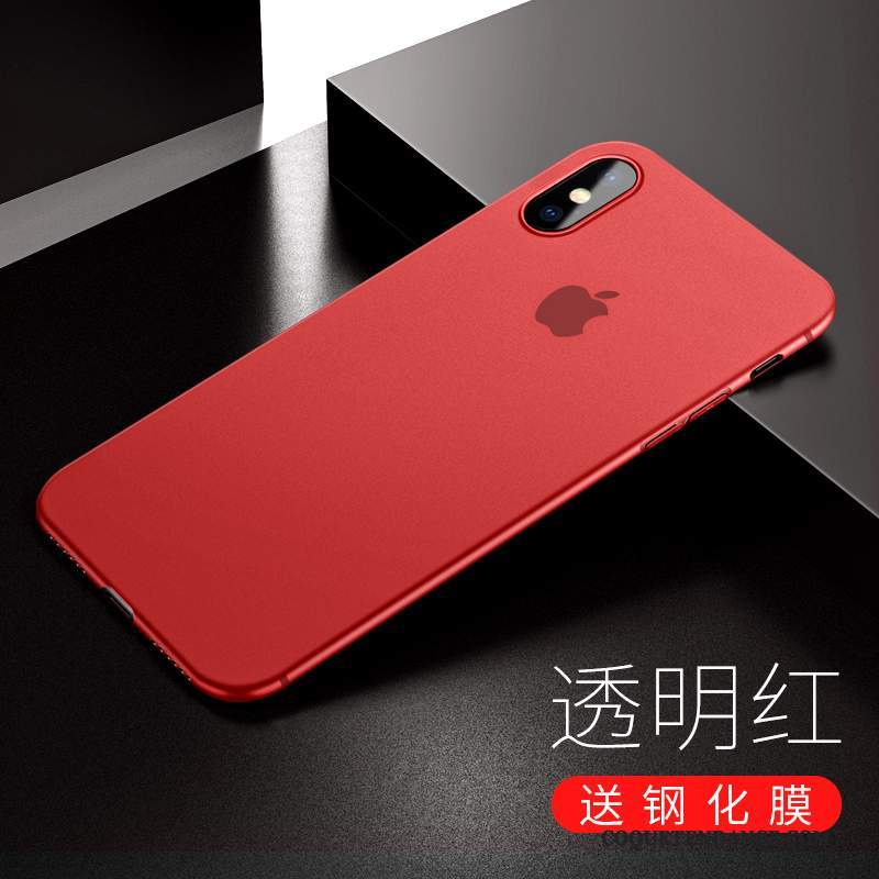 iPhone X Coque Nouveau Très Mince Étui De Téléphone Rouge