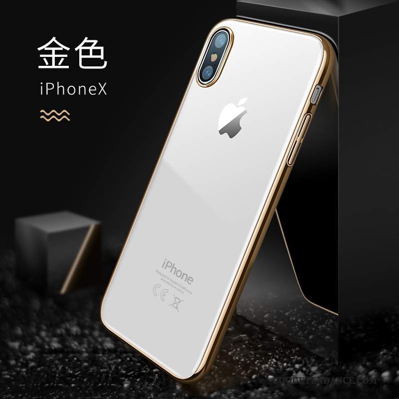 iPhone X Coque Or Nouveau Très Mince Tendance Transparent