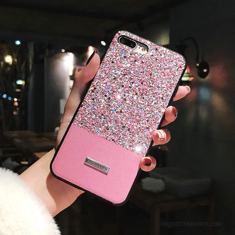 iPhone X Coque Rose Coloré Couture Couleurs Strass Incassable