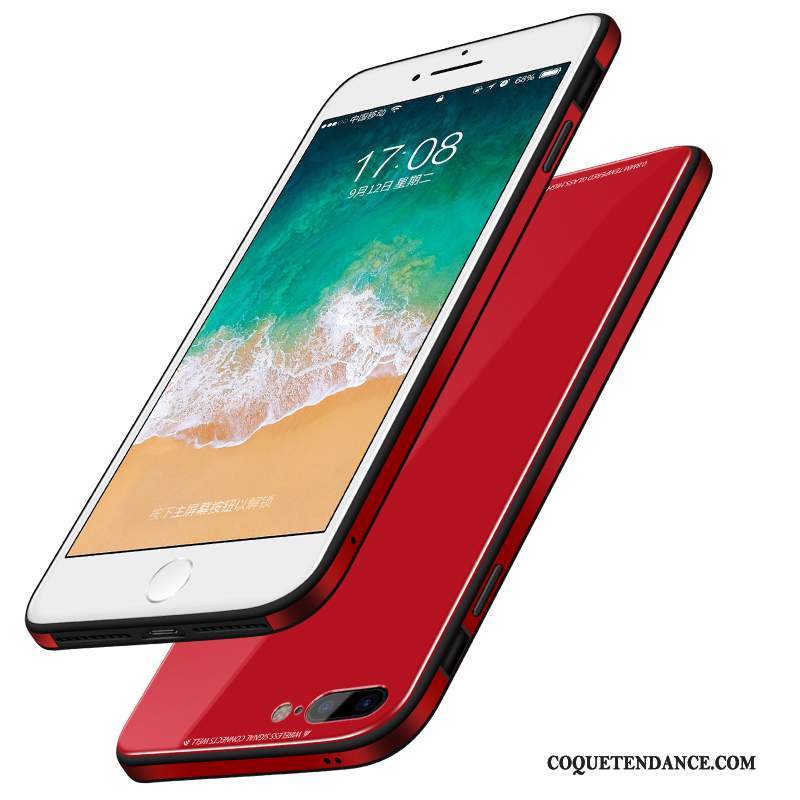 iPhone X Coque Rouge Fluide Doux Tendance Nouveau Verre