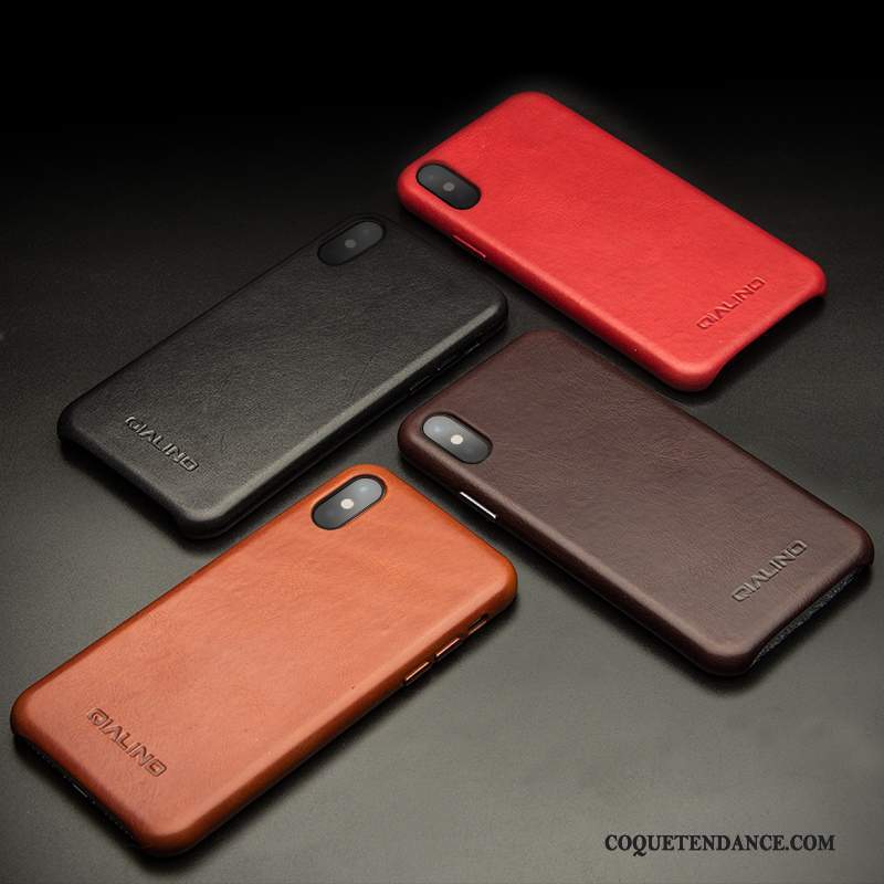 iPhone X Coque Simple Cuir Véritable Étui En Cuir De Téléphone Multicolore