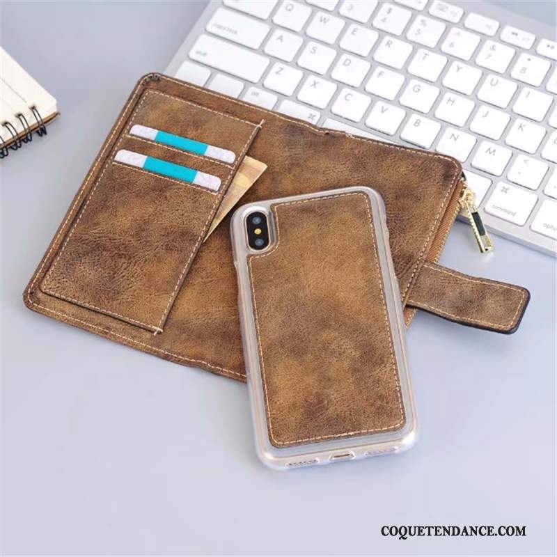 iPhone X Coque Étui En Cuir Fluide Doux Portefeuille De Téléphone