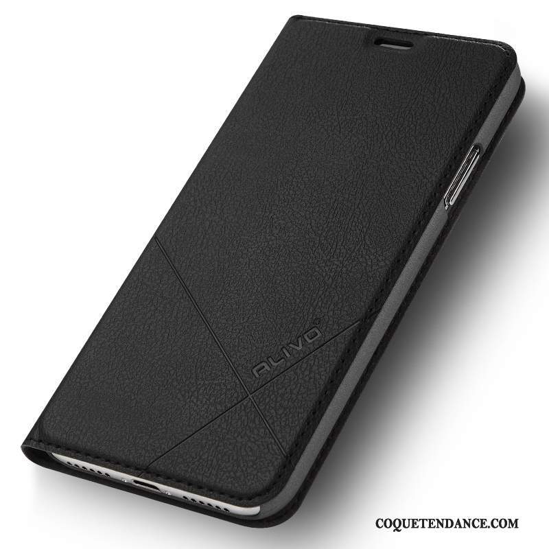 iPhone X Coque Étui En Cuir Tout Compris Noir Clamshell Tendance