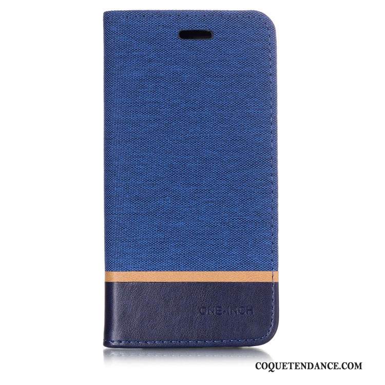 iPhone Xr Coque Incassable Étui En Cuir Couture Couleurs Bleu Protection