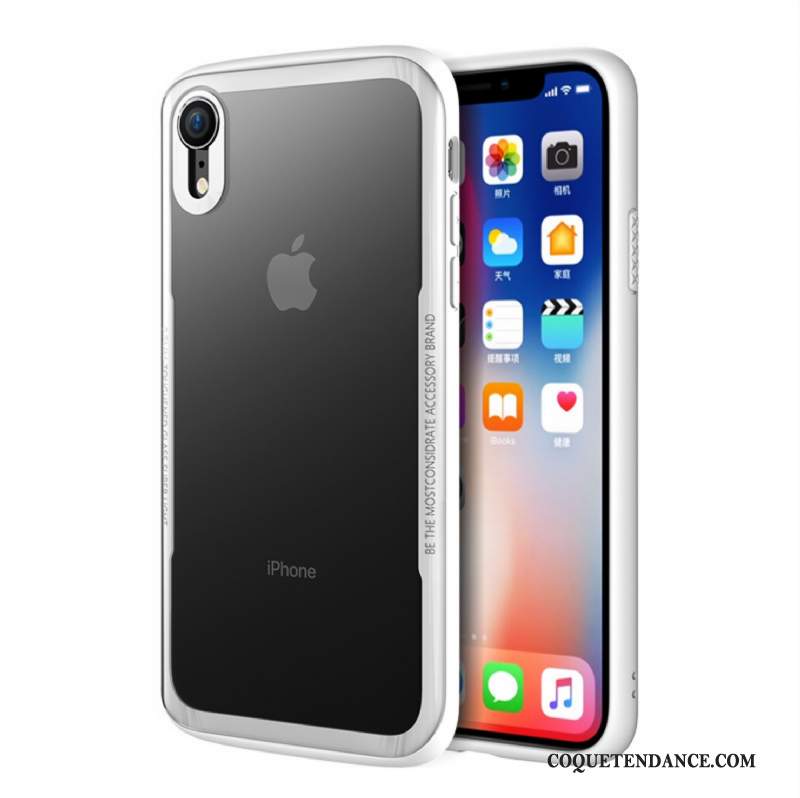 iPhone Xr Coque Marque De Tendance Transparent De Téléphone Blanc Résistant Aux Rayures