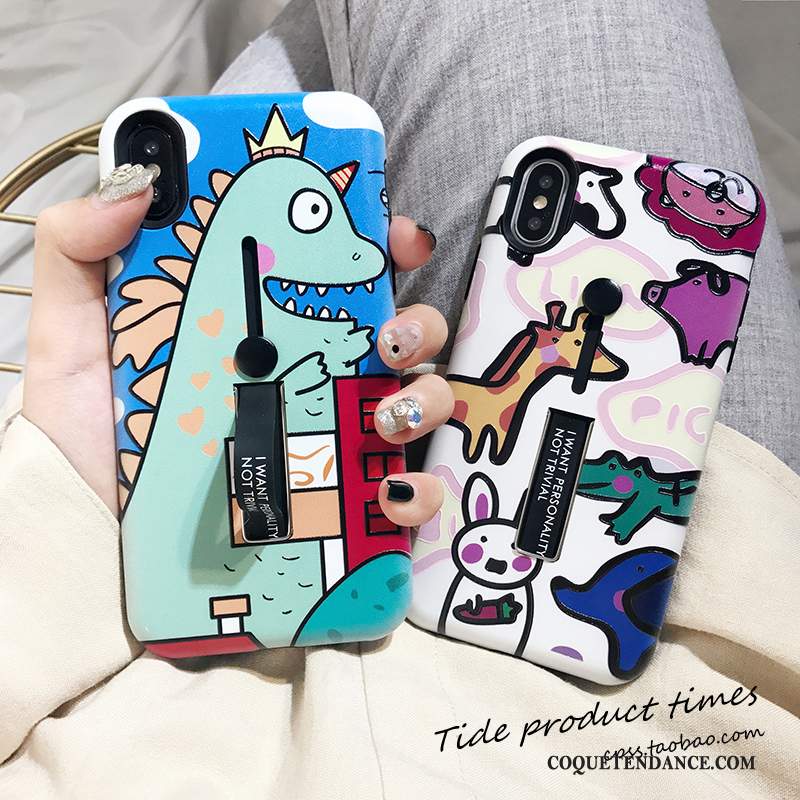 iPhone Xs Coque Dessin Animé De Téléphone Bleu Incassable Créatif