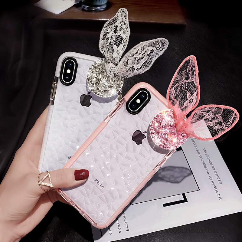 iPhone Xs Coque Incassable Strass Charmant Rose Ballon