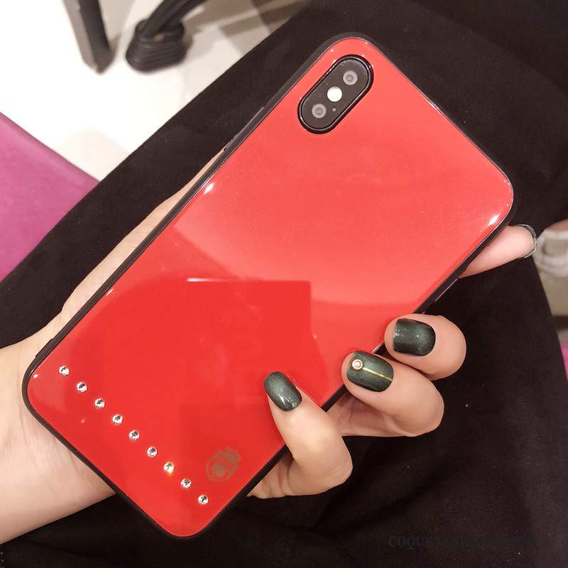 iPhone Xs Coque Luxe Rouge De Téléphone Étui Marque De Tendance