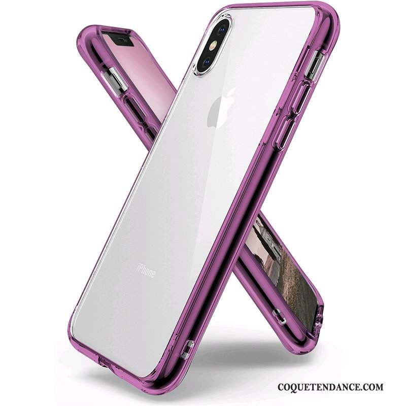 iPhone Xs Coque Nouveau Incassable Marque De Tendance Violet Silicone