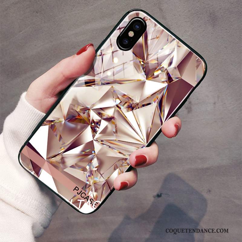 iPhone Xs Coque Verre Trempé Miroir Nouveau Protection Net Rouge