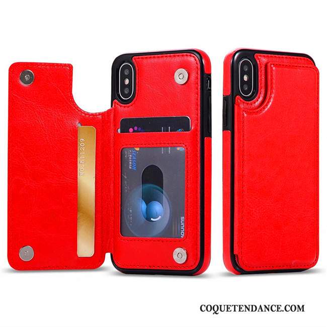iPhone Xs Max Coque Carte Nouveau Incassable Rouge