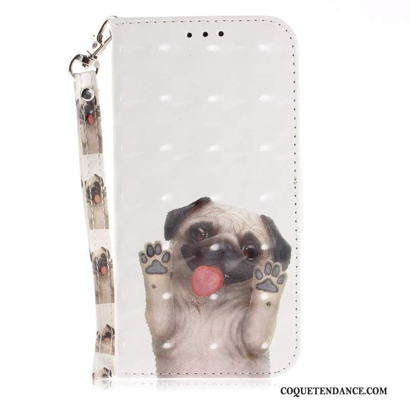 iPhone Xs Max Coque Housse Étui En Cuir Chiens De Téléphone Blanc