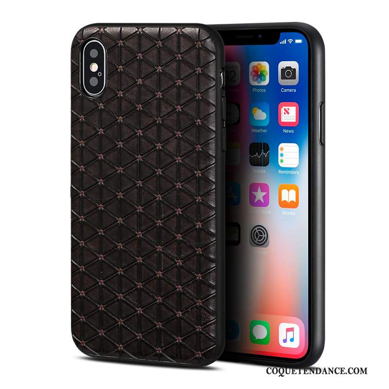 iPhone Xs Max Coque Marque De Tendance Protection De Téléphone Créatif Étui En Cuir