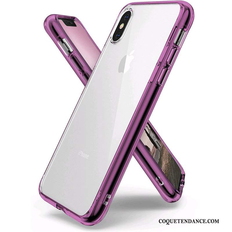 iPhone Xs Max Coque Protection Transparent Violet Incassable Marque De Tendance